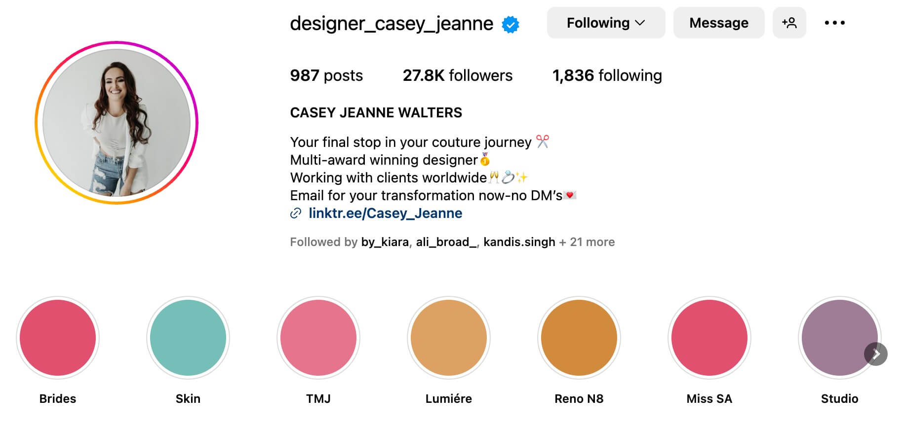 Designer Casey Jeanne Instagram